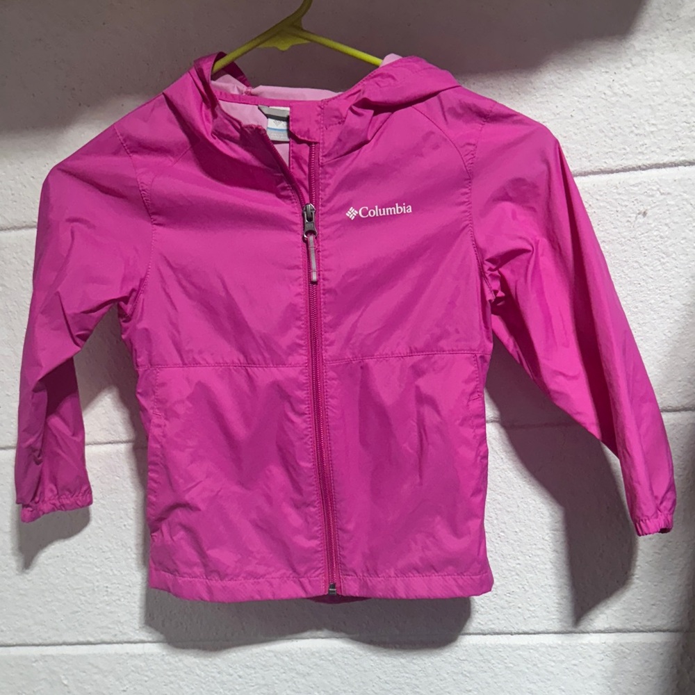 Columbia Kids Pink Hooded Rain Jacket - 4T